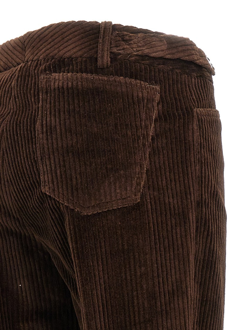 Dolce & Gabbana Bell-Bottom Corduroy Pants With Zip Closure