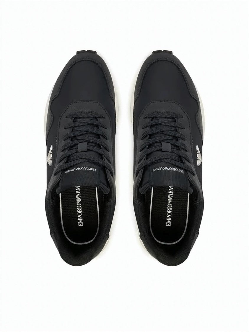 Emporio Armani Eagle Plaque Shoes Crafted From Recycled Nylon