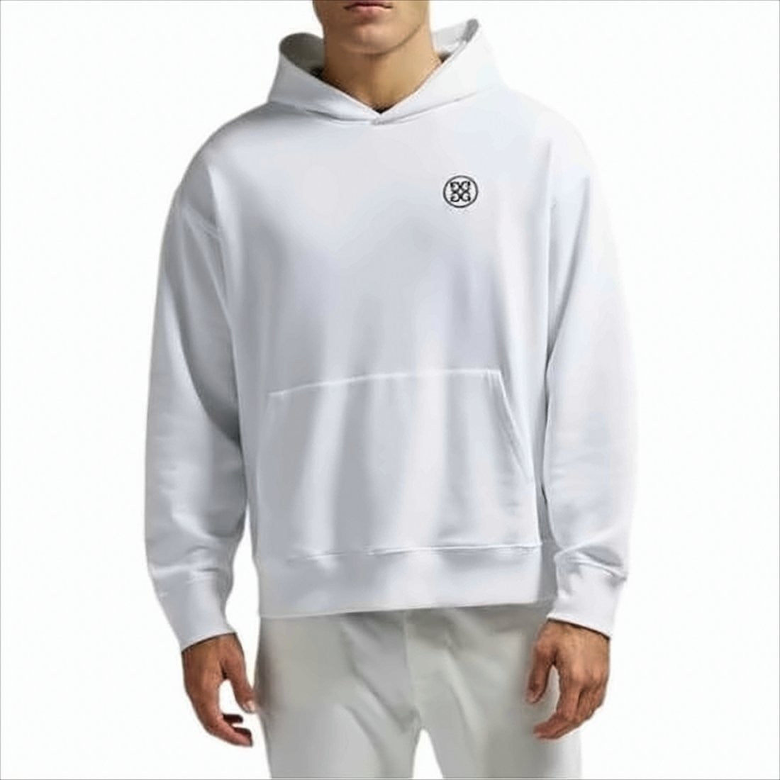 Gfore Minimalist White Hoodie With Circular Logo