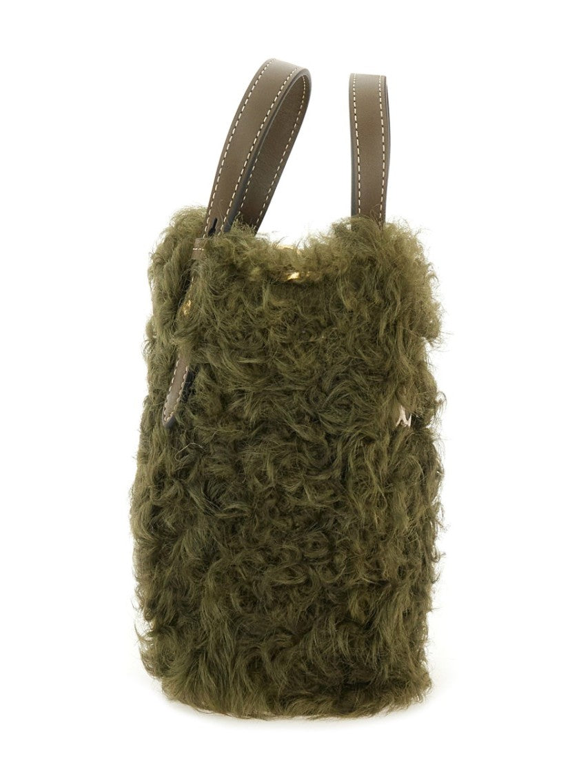 Anya Hindmarch N/S Mini Eyes Shearling Tote Bag