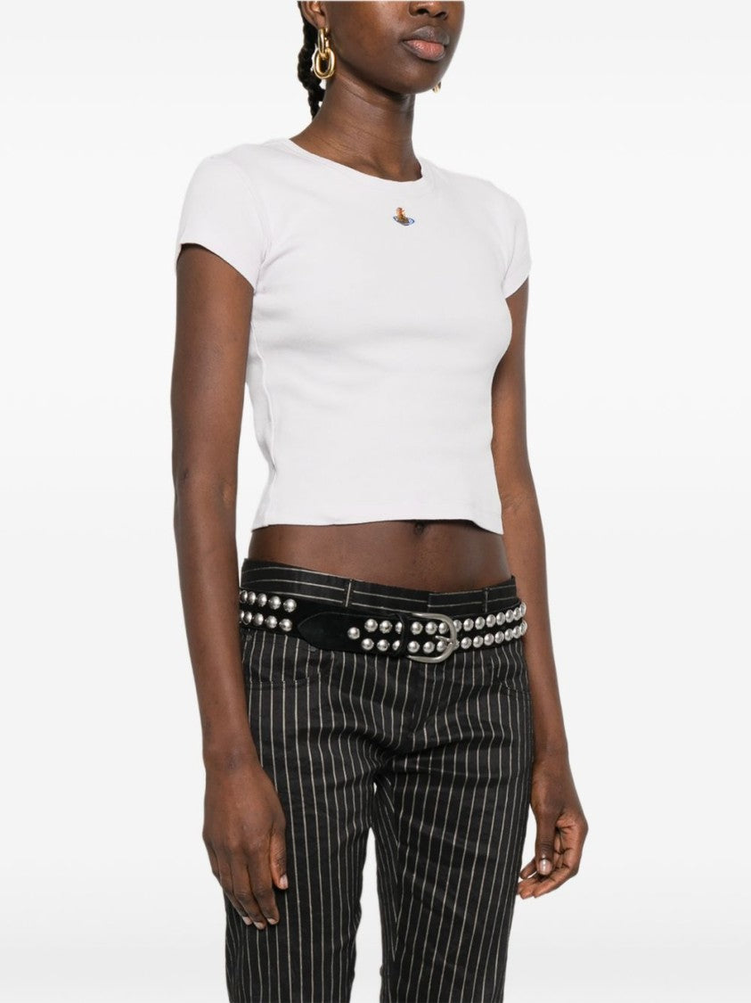 Vivienne Westwood Light Purple Ribbed Round Neck Top