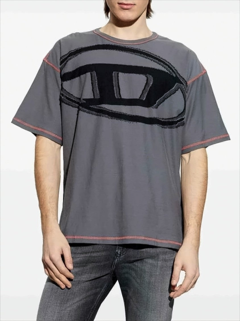 Diesel Relaxed-Fit Graphic Grey T-Shirt