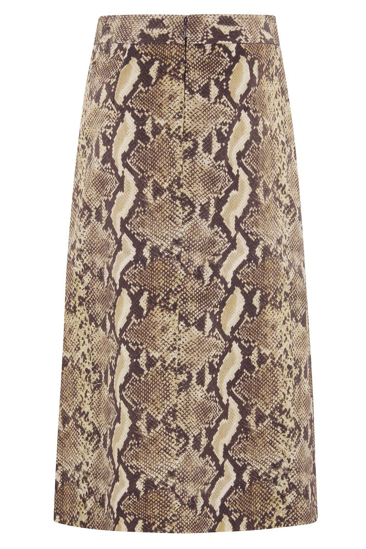 Aspesi Flared Midi Skirt With Python Print