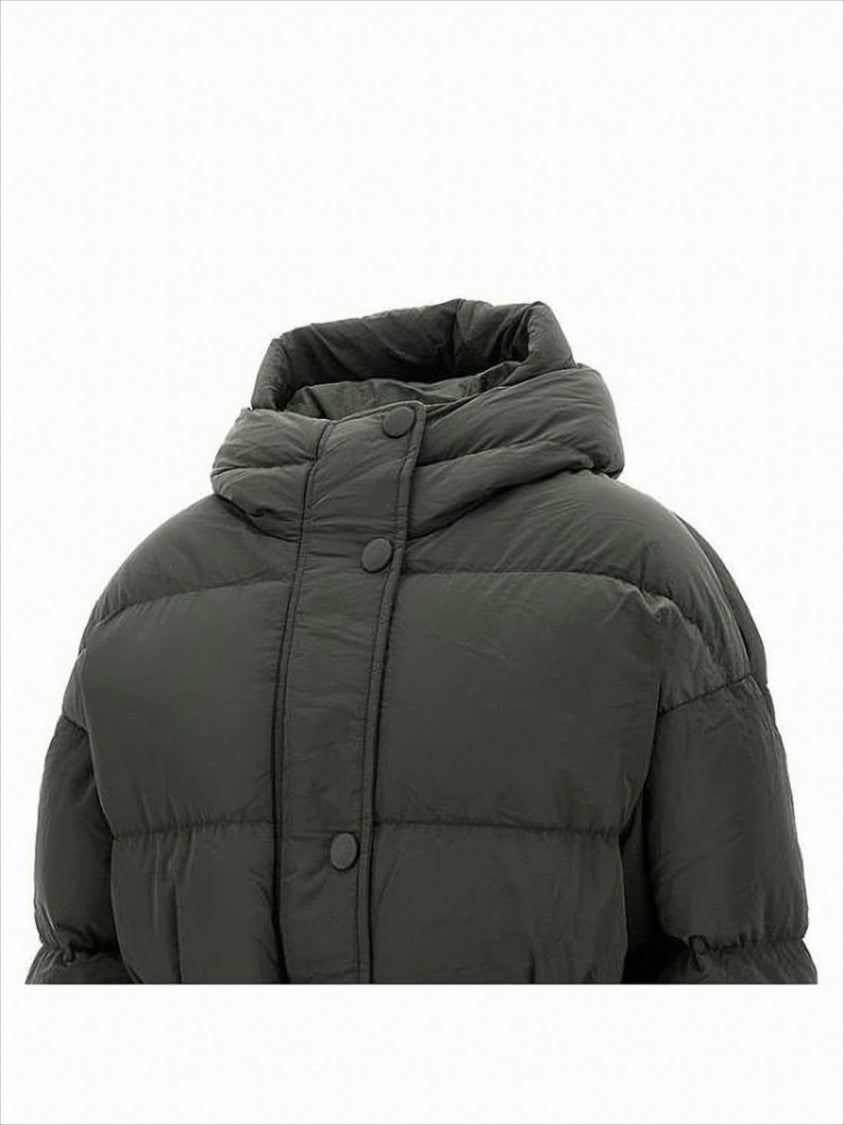 Ienki Ienki Quilted Padded Jacket With High Collar And Belt