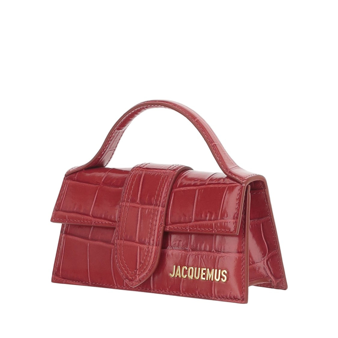 Jacquemus Le Bambino Red Crocodile-Embossed Leather Shoulder Bag