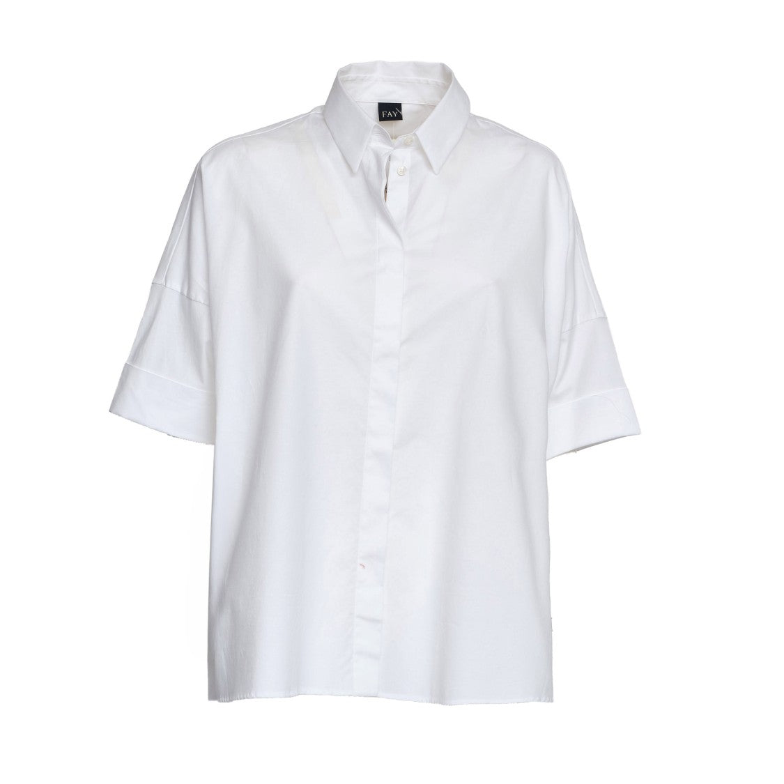Fay Three-Quarter Sleeve Stretch Poplin Shirt