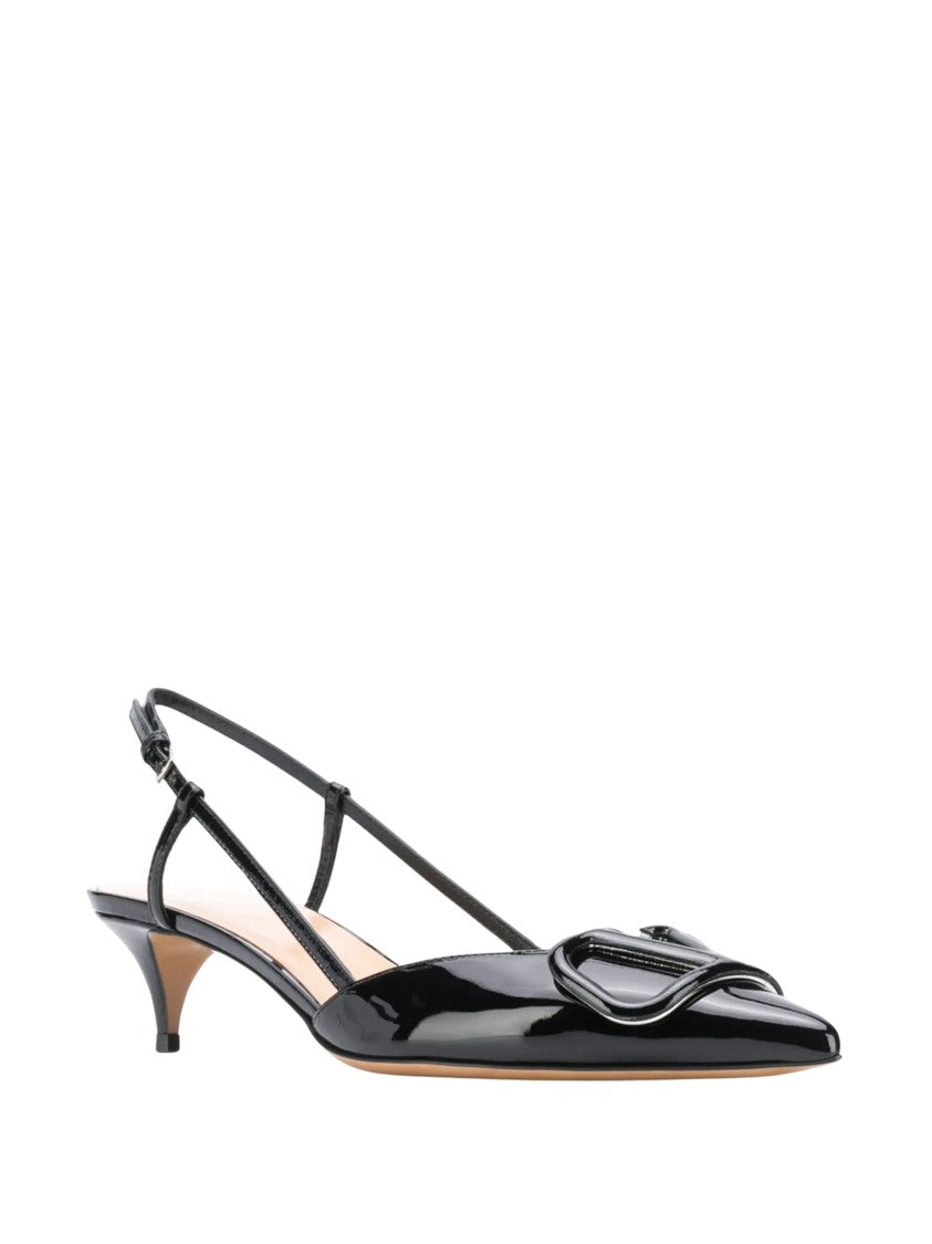 Valentino Sling Back Buckled Pointed-Toe Pumps