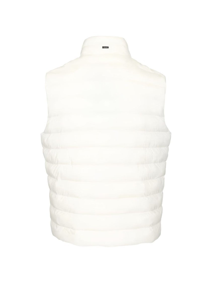 Herno Stand Collar White Quilted Jacket