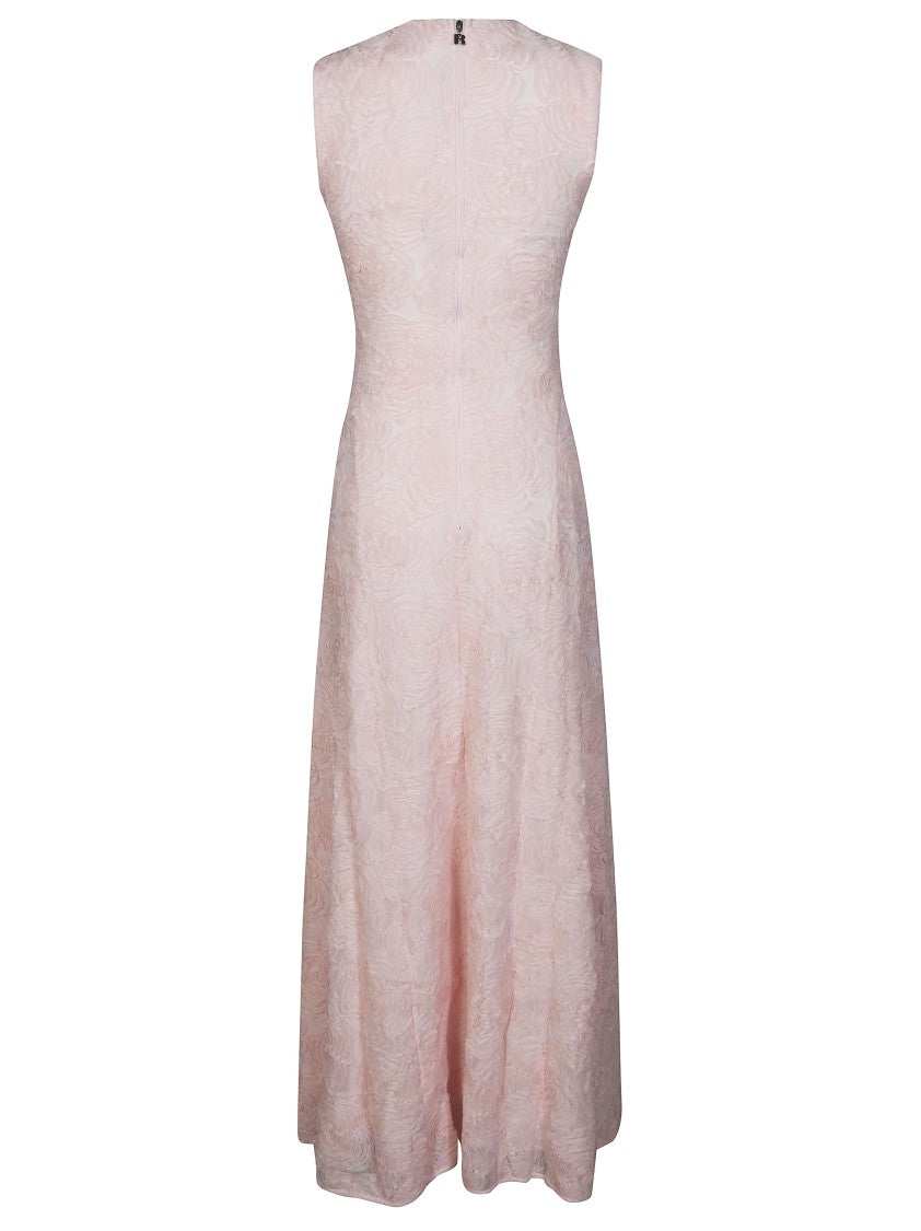 Rotate Sleeveless Maxi Dress In Delicate Floral Mesh