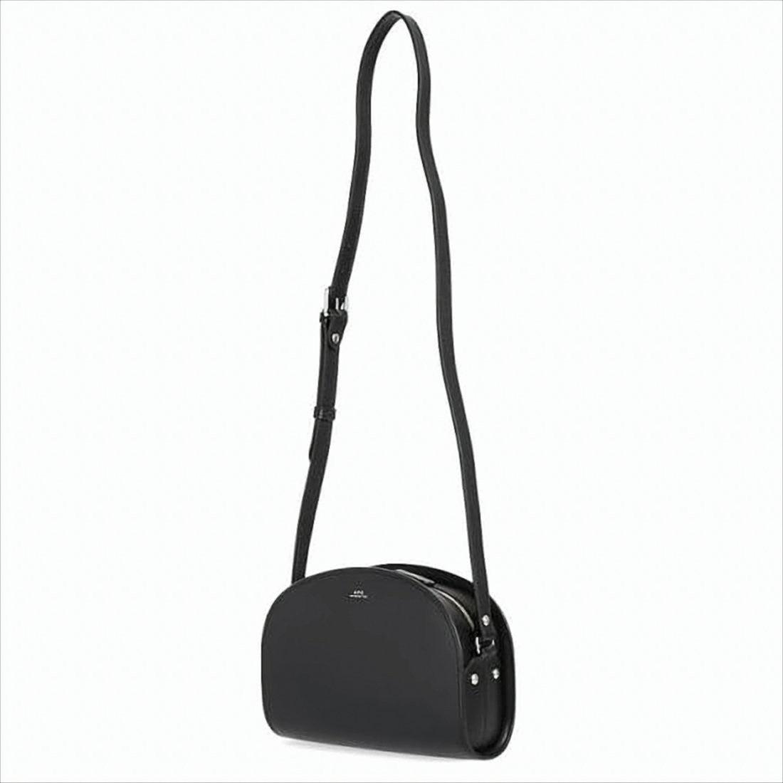 A.P.C. Structured Black Leather Shoulder Bag