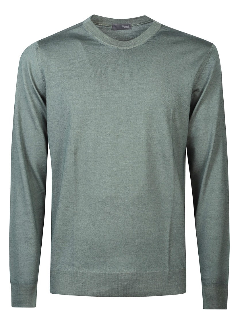 Drumohr Green Virgin Wool Knit Sweater