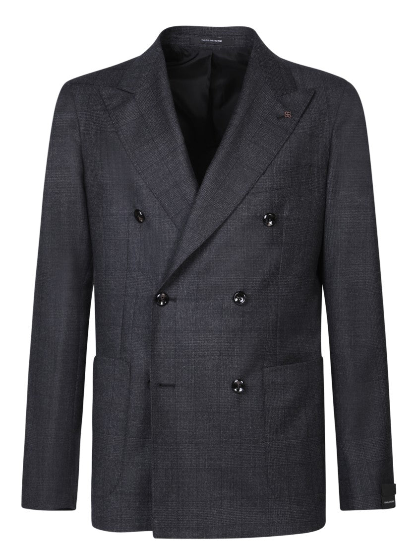 Tagliatore Double-Breasted Virgin Wool Suit With Tailored Fit And Detailing