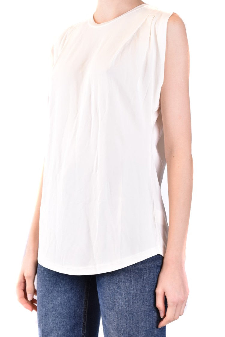 Michael Kors Light Grey Sleeveless T-Shirt Subtle Pleating