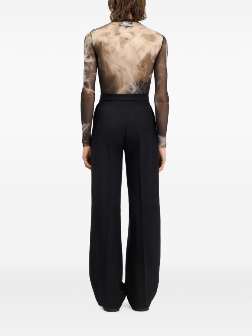 Jean Paul Gaultier Photorealistic Print Sheer Mesh Long-Sleeve Top