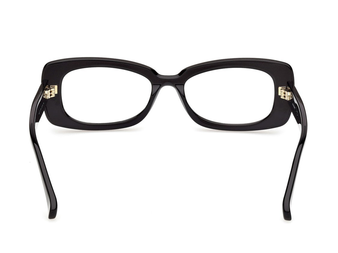 Max Mara Glossy Black Mm5233 Oversized Square Acetate Eyeglasses