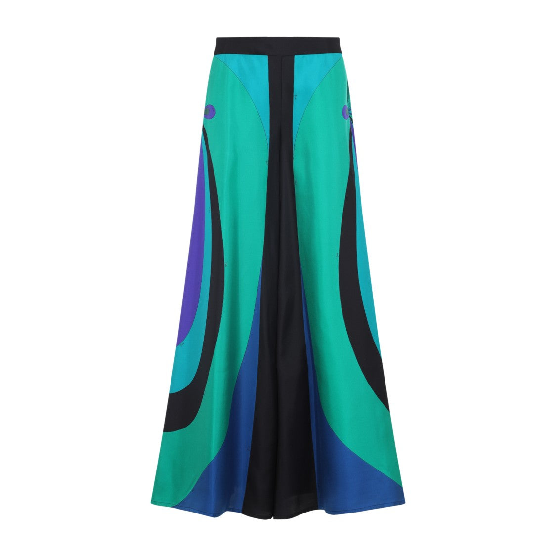 Pucci Flowing Silk Trousers With Bold Abstract Patterns