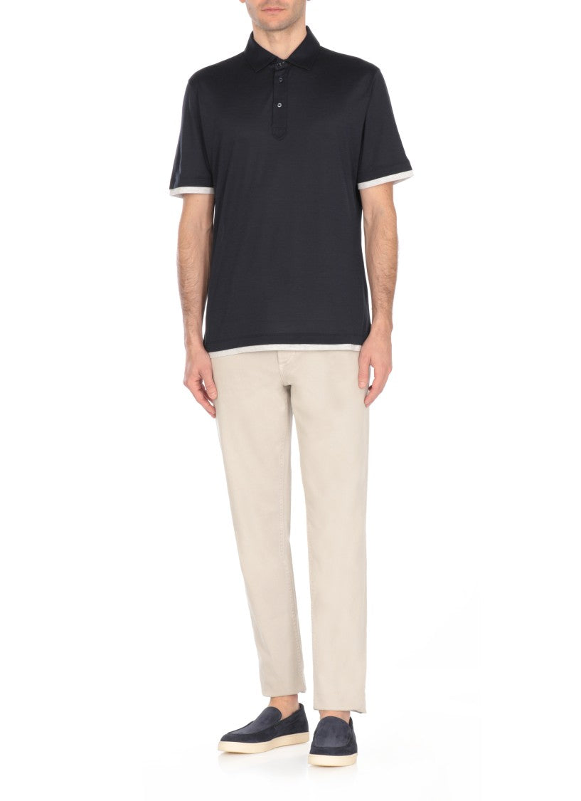 Brunello Cucinelli Silk And Cotton Polo Shirt