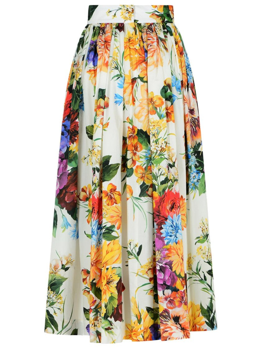 Dolce & Gabbana Fiorata' Multicolor Cotton Skirt