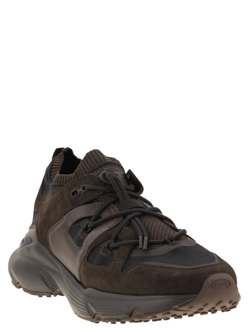 Tod's Leather And Technical Fabric Sneakers