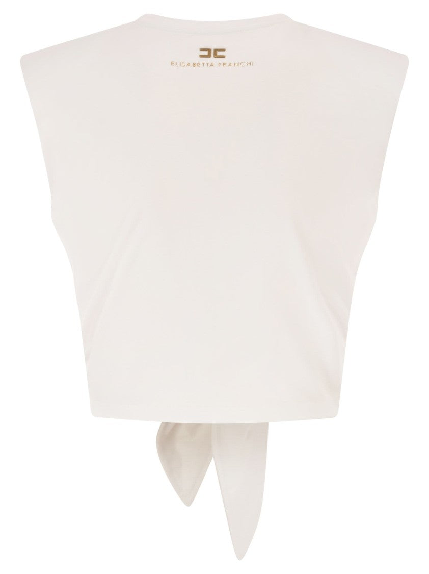 Elisabetta Franchi Jersey T-Shirt With Knot