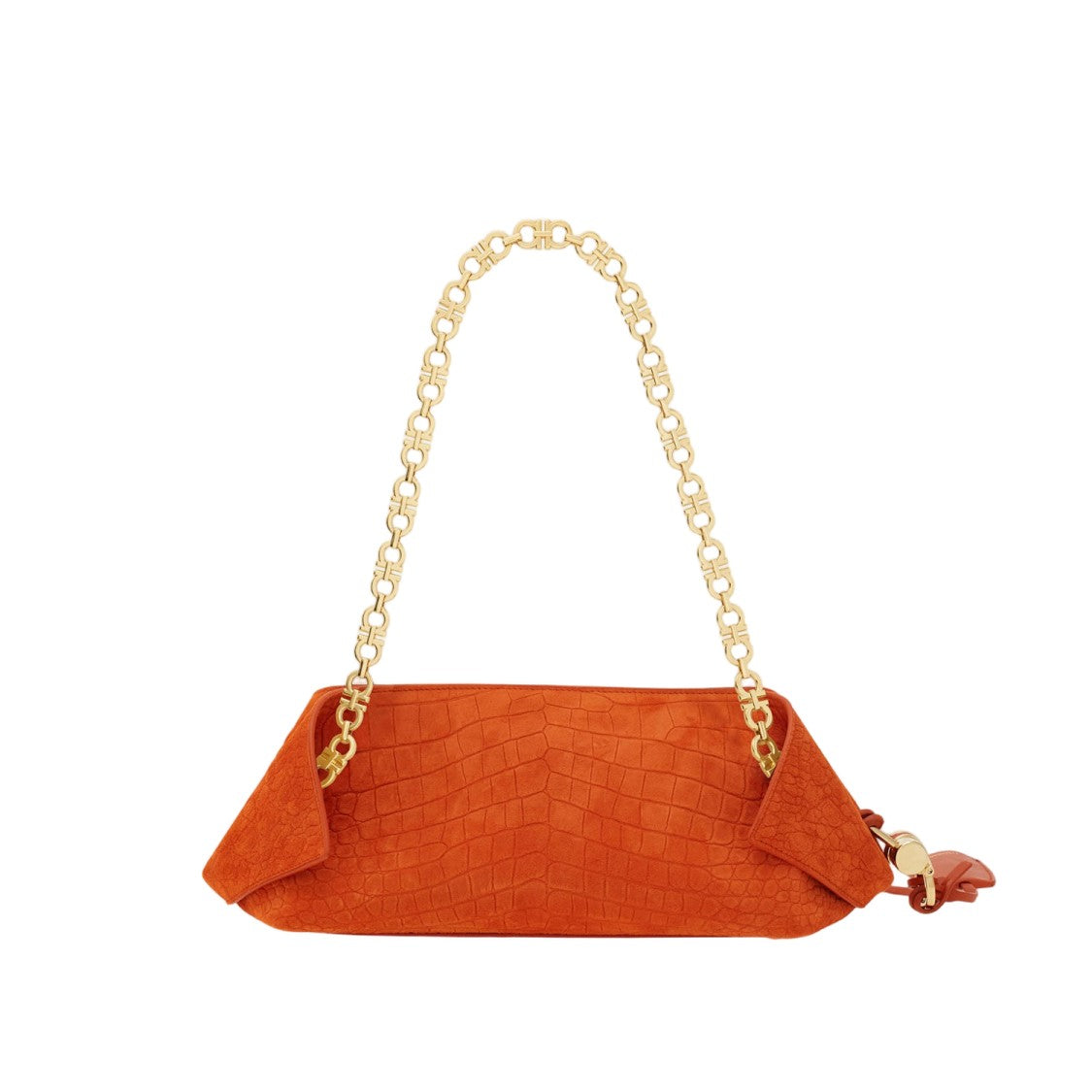 Salvatore Ferragamo Structured Suede Shoulder Bag