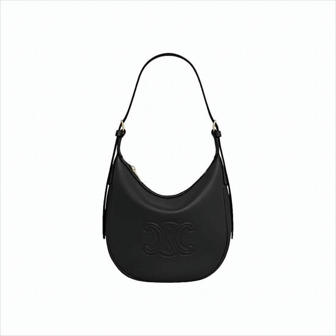 Celine Crescent-Shaped Smooth Calf Leather Shoulder Bag