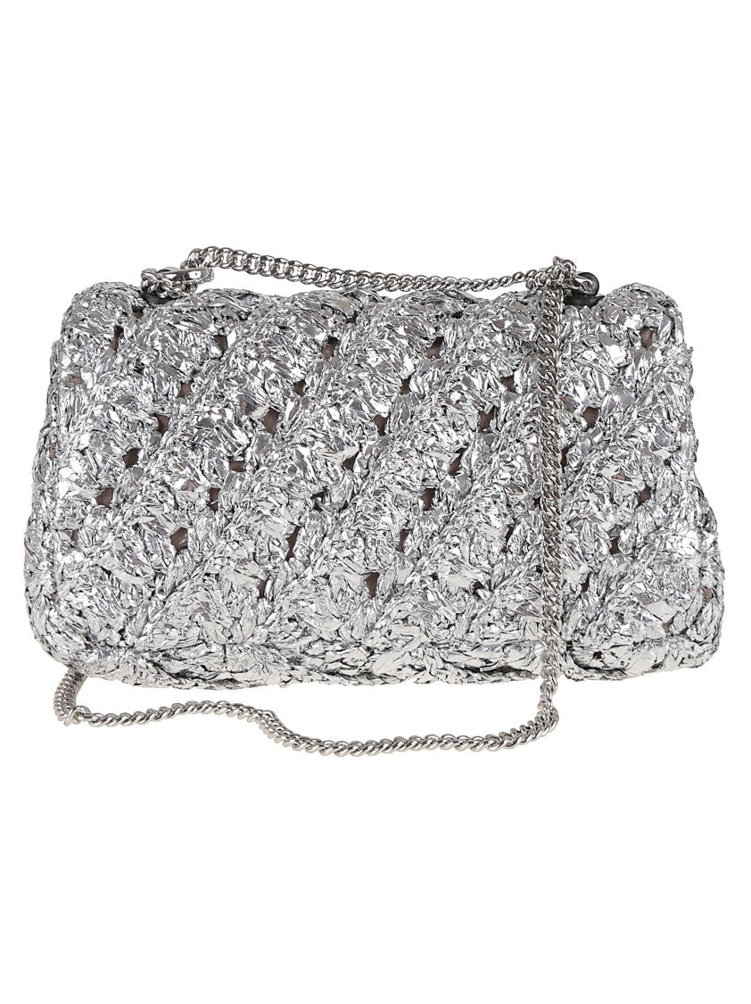Tory Burch Woven Metallic Finish Shoulder Bag