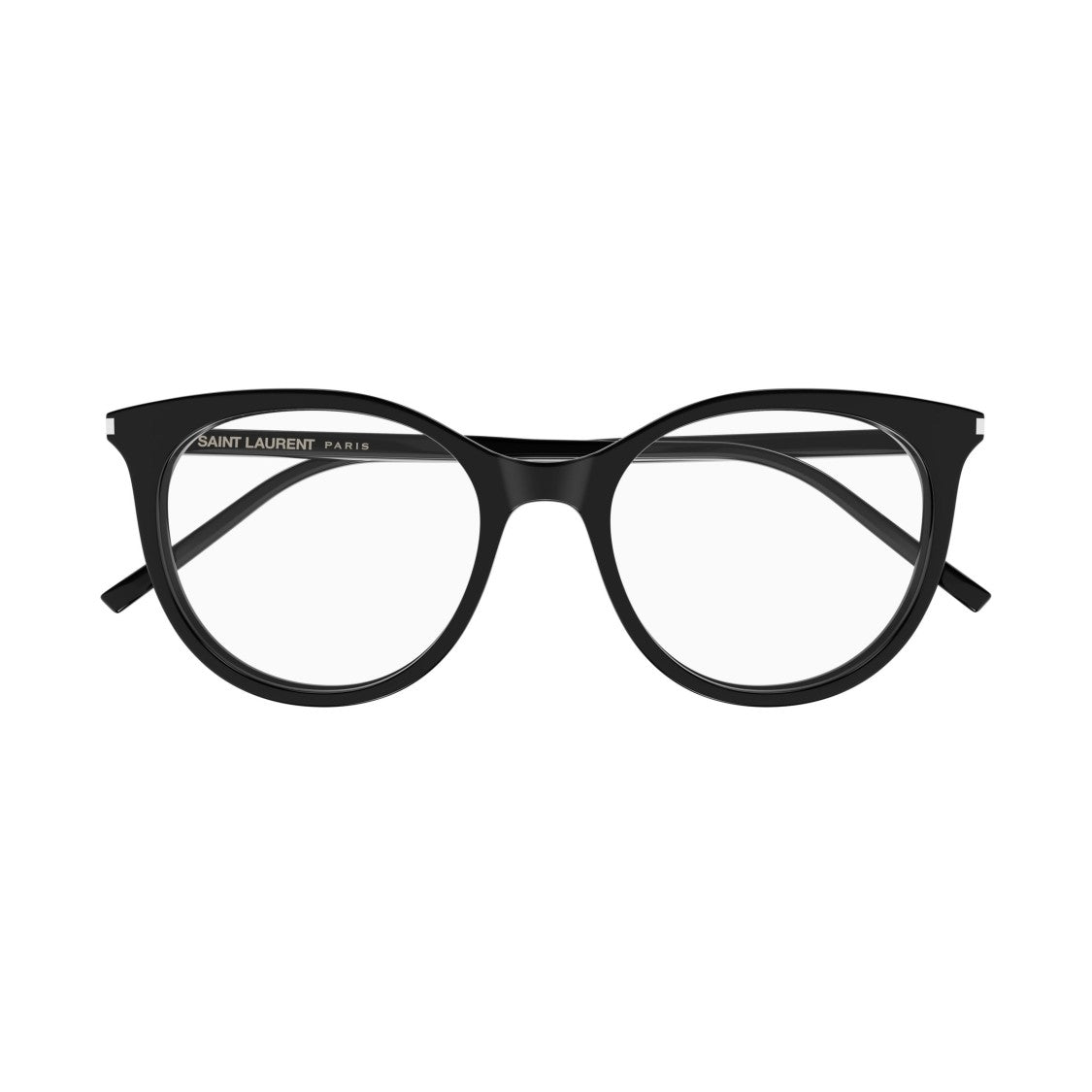 Saint Laurent Rounded Frame Eyeglasses With Glossy Black Finish