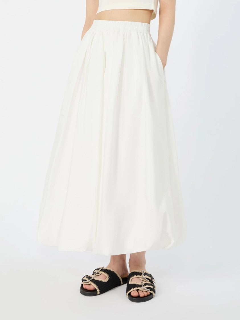 Max Mara Voluminous Midi Skirt With Gathered Waistband And Pockets