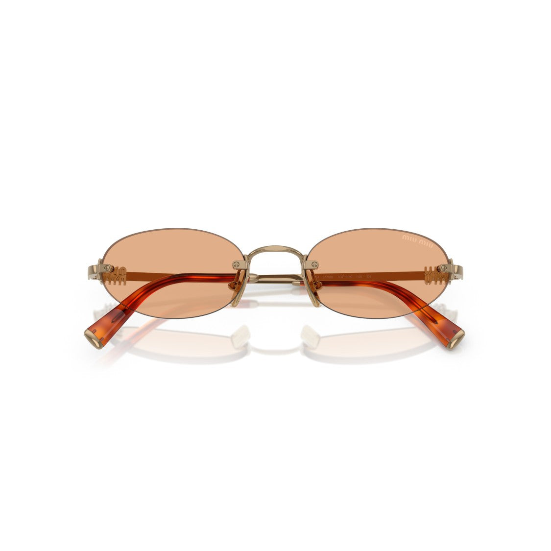 Miu Miu 0Mu A54s Oval Sunglasses With Gold Metal Frame
