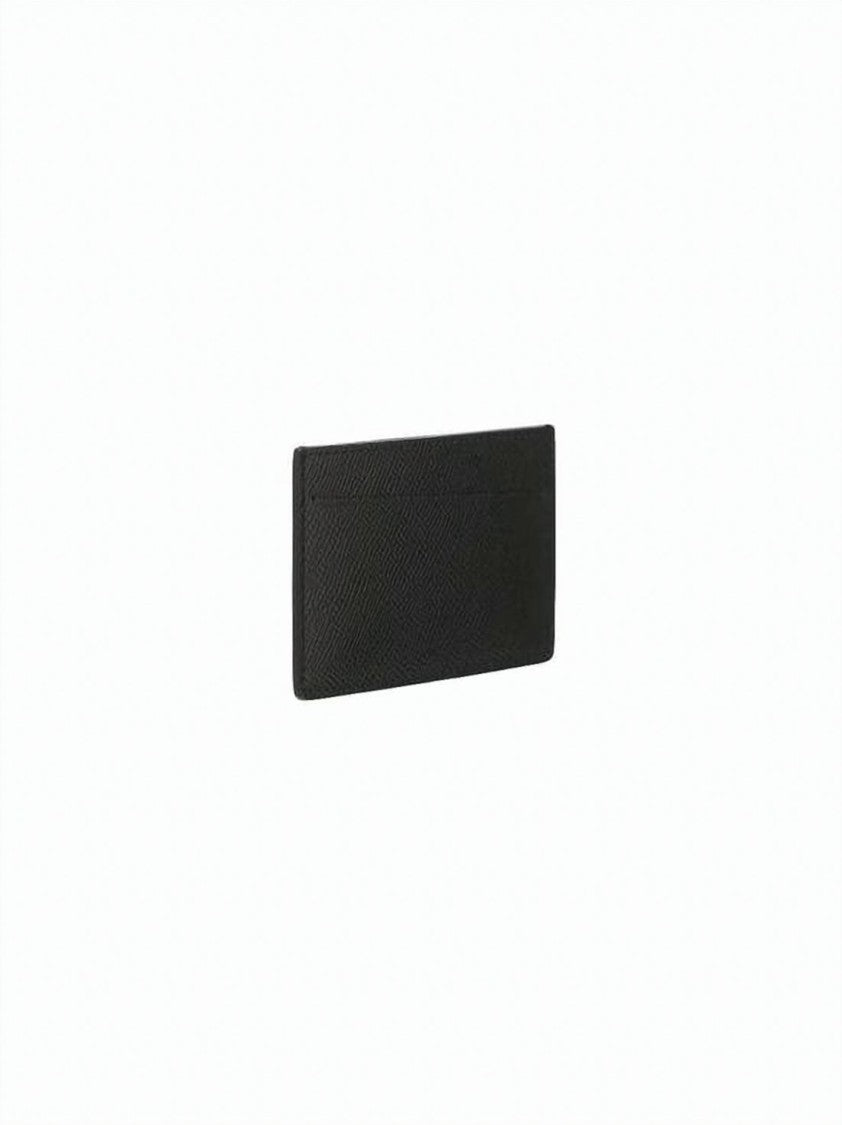 Maison Margiela Textured Calf Leather Card Holder With Signature Stitches