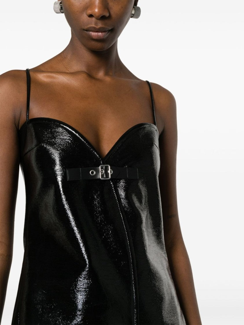 Courrèges High-Shine Black Mini Dress