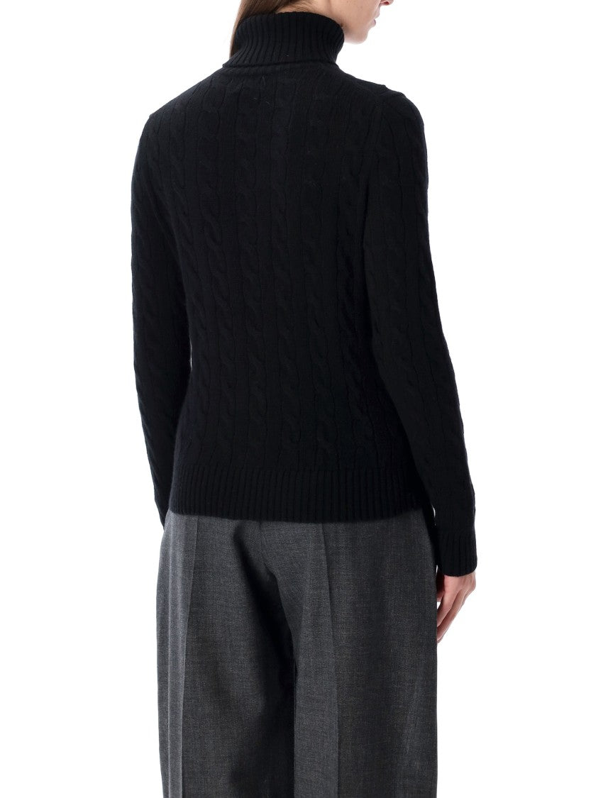Polo Ralph Lauren High Neck Cable Knit Sweater With Ribbed Detailing