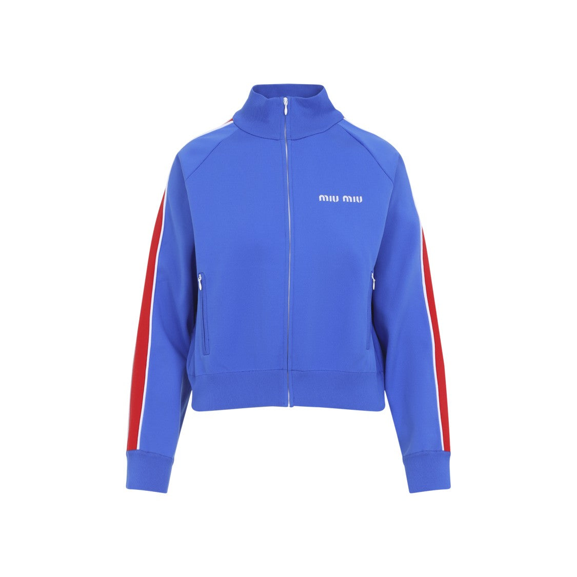 Miu Miu Sporty Zip-Up Jacket With Bold Stripes