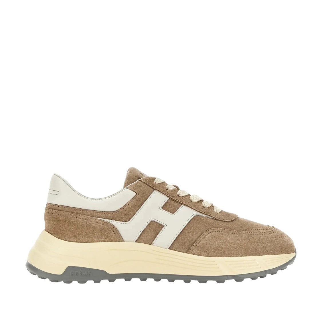 Hogan Hyperlight Allacciato H Sneakers In Beige