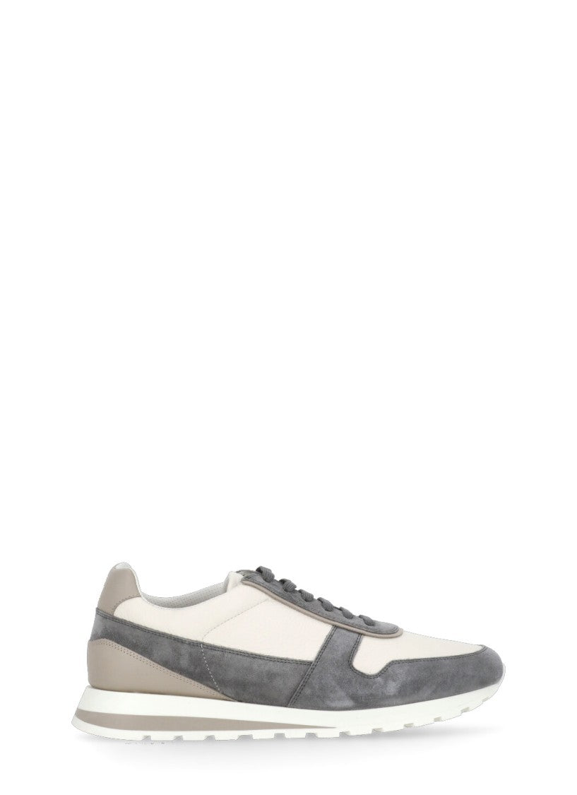 Brunello Cucinelli Grey Leather Sneakers