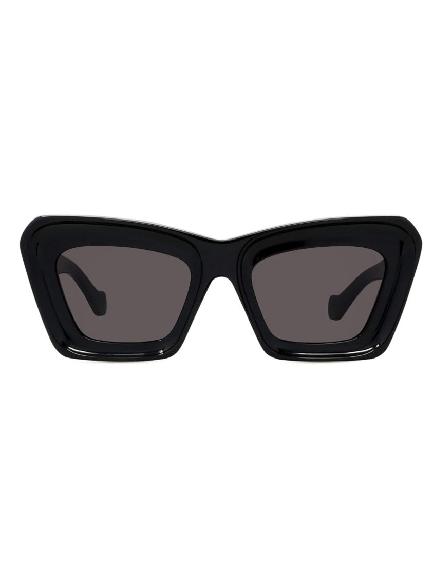Loewe Angular Black Sunglasses With Decorative Emblem