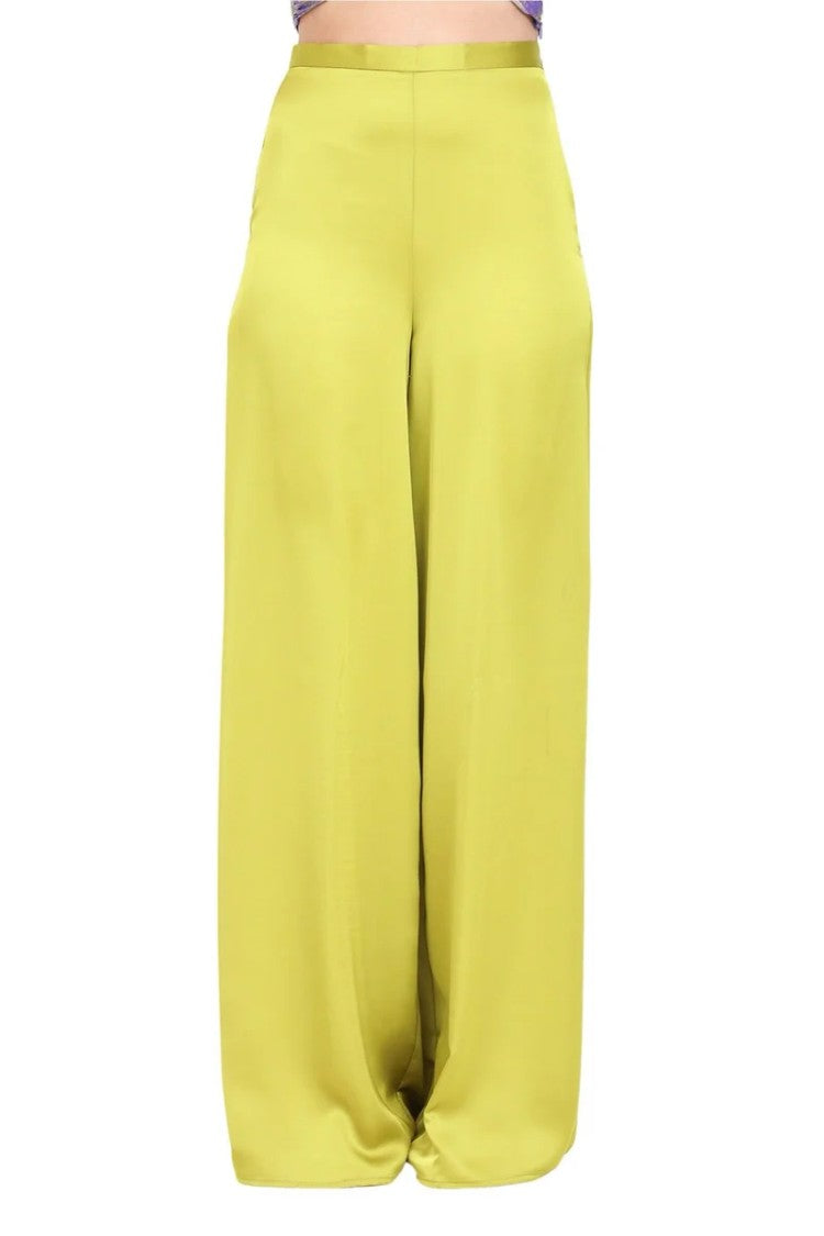 Simona Corsellini Green Polyester Wide-Leg Trousers
