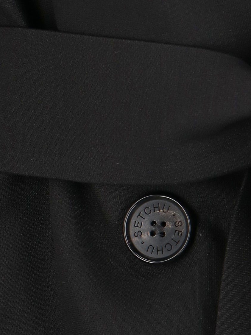 Setchu Tailored Black Jacket With Classic Collar And Streamlined Silhouette