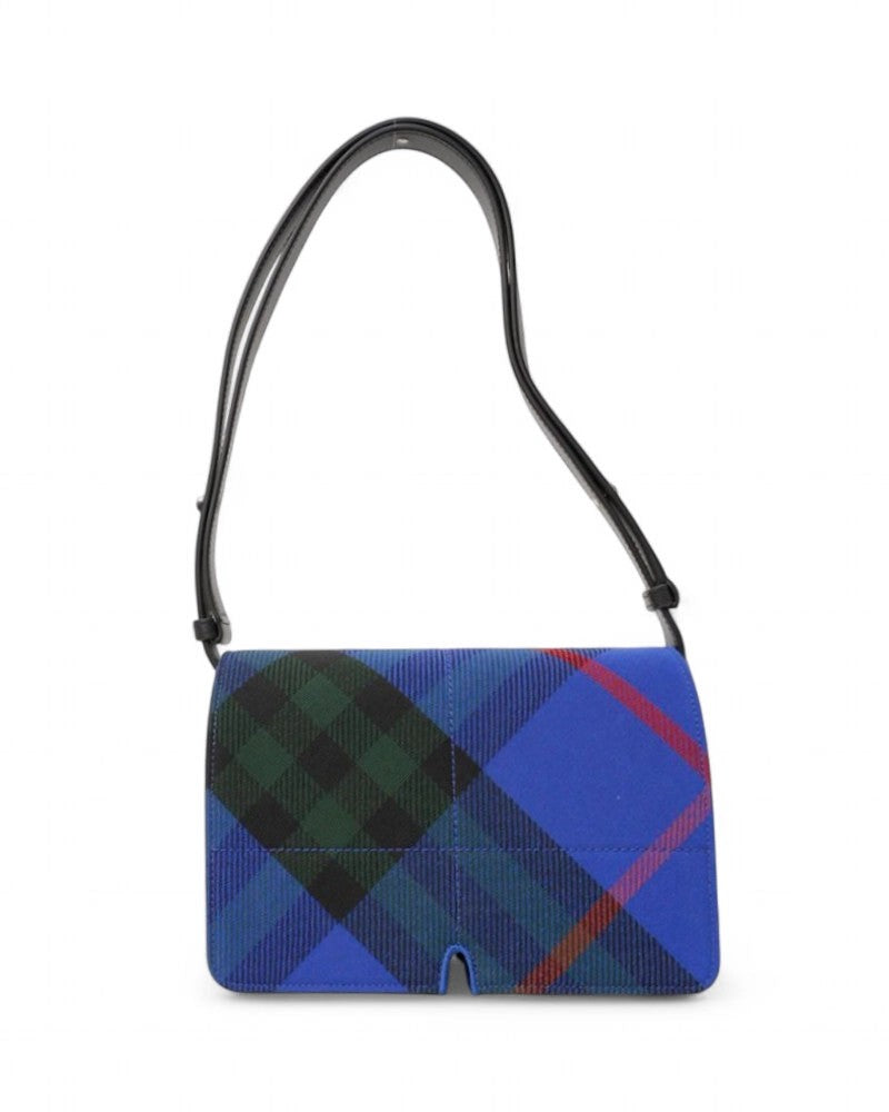 Burberry Snip Small Check Jacquard Shoulder Bag - Blue