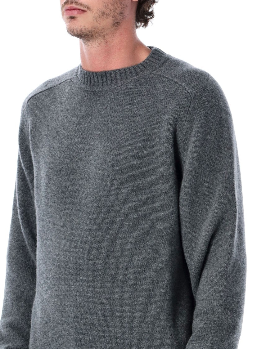 Extreme Cashmere Grey Ordinary Textured Knit Crewneck Sweater