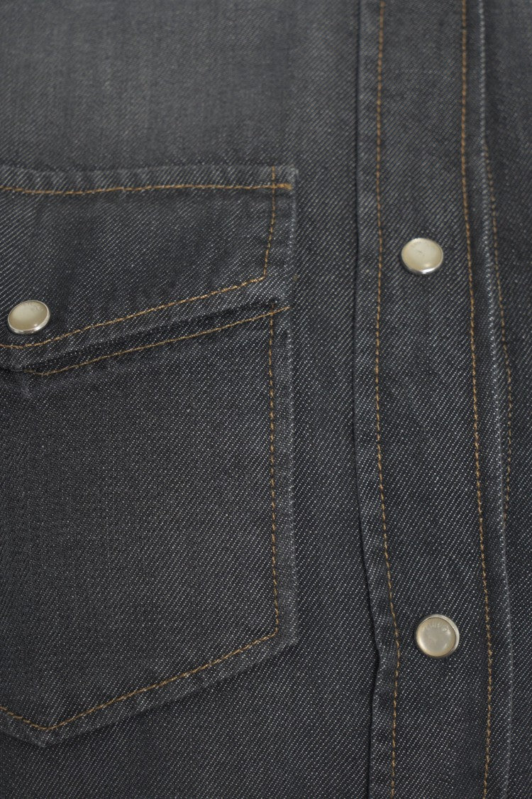 Liu Jo Denim Shirt With Lace Trim