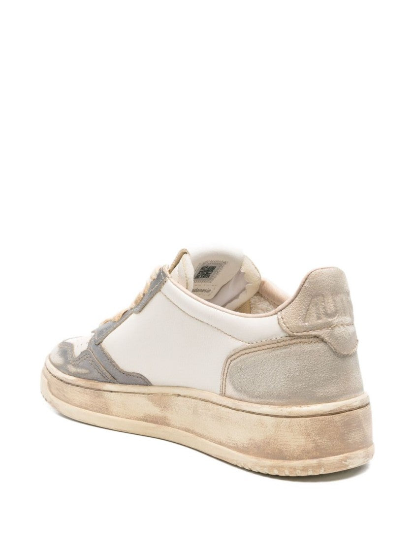 Autry White Low-Top Sneakers With Perforated Design
