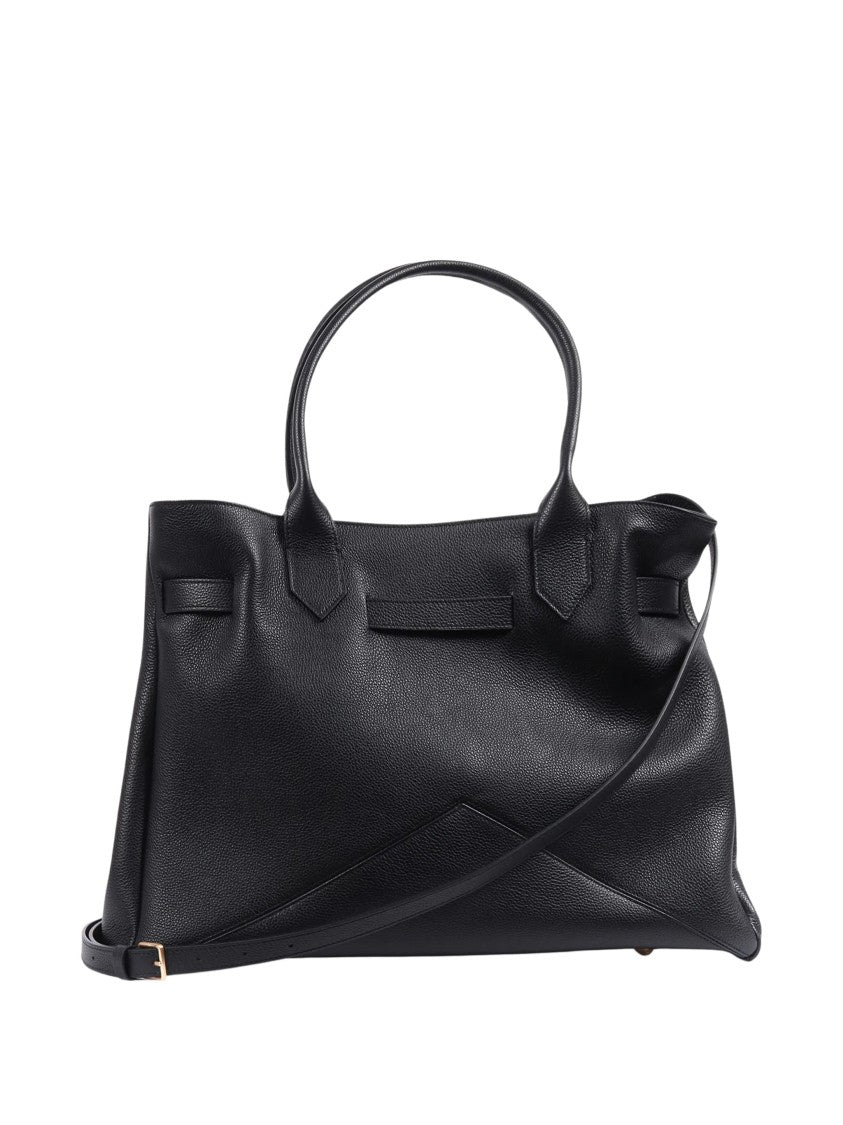 Ballantyne Kate Bag L Gold Accents Textured Leather Shoulder Bag