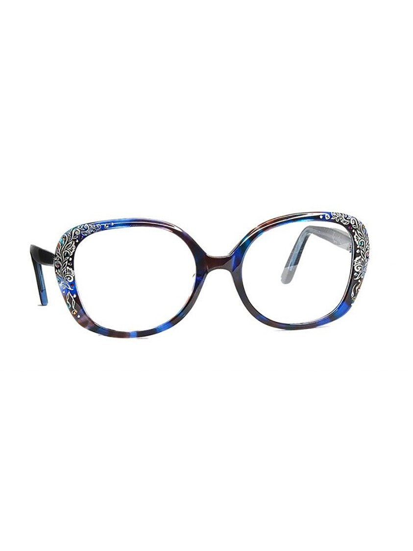 Francis Klein Blue Turin Oversized Cat-Eye Frames