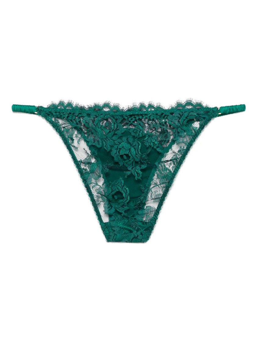 Agent Provocateur Green Solanna Floral Lace Viscose-Blend Panties