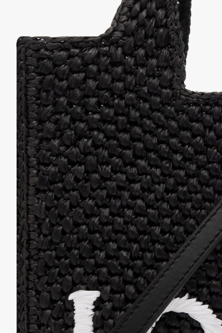 Loewe Textured Raffia Shoulder Bag With Bold Logo