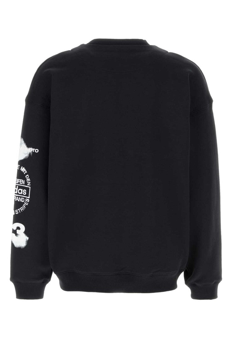 Y-3 Yamamoto Black Stretch Cotton Oversize Sweatshirt