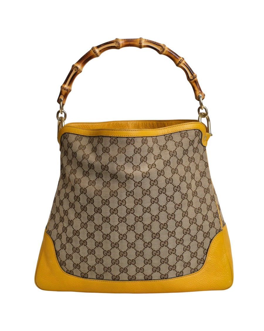 Gucci Diana Shopper Bamboo Gg Supreme Yellow