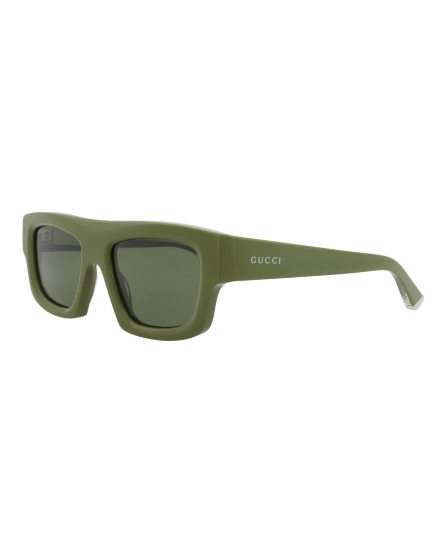 Gucci Square-Frame Recycled Acetate Sunglasses With Saddle Nose Bridge
